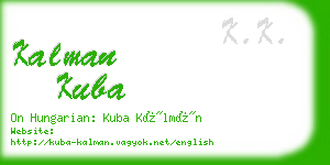 kalman kuba business card